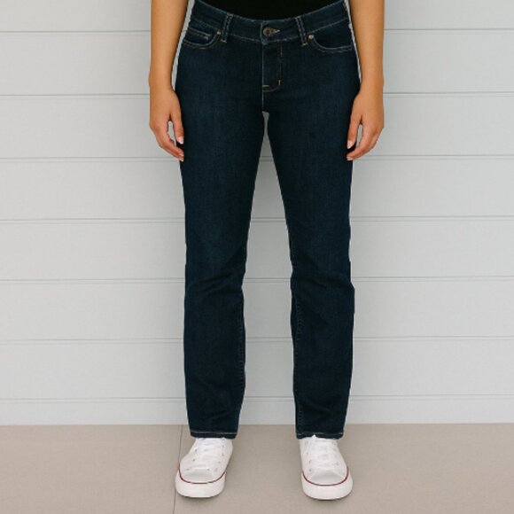 GAP Low Rise Straight Leg Dark Wash Jeans Size 14 Classic Business Casual - Picture 1 of 11